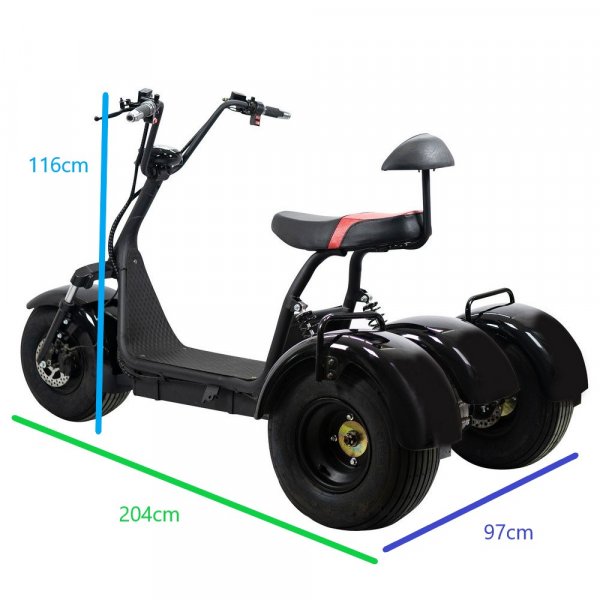 Elscooter Trehjuling - CityCoco 1200W + Ls kjede