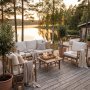 Loungegruppe Natur med hvite puter og bord - Bakg�rd