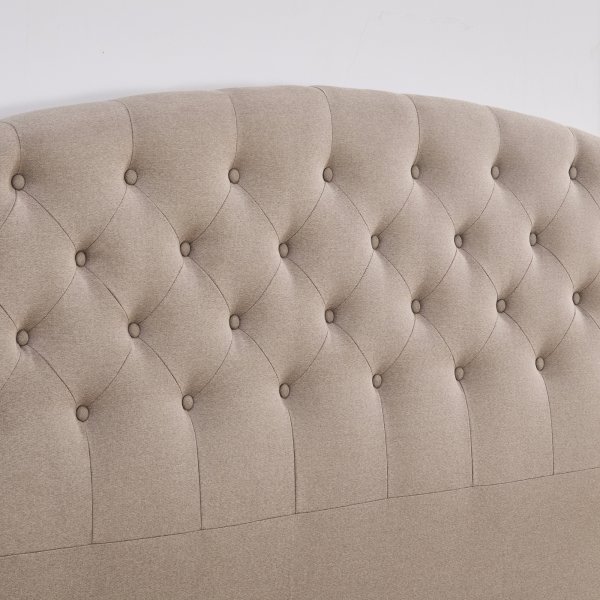 Sengegavl med knapper 160 x 125 cm beige - Capetown
