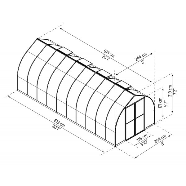 Bella drivhus - 14,7 m² + Drivhusrengjøring Bella drivhus - 14,7 m² + Drivhusrengjøring