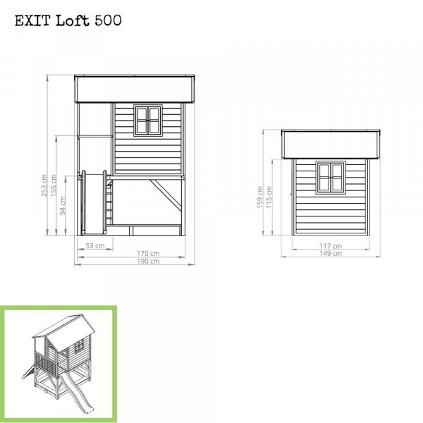 Lekehytte Loft 500 (FSC 100%) Lekehytte Loft 500 (FSC 100%)
