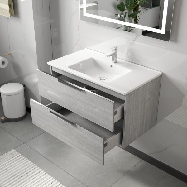 Baderomsmøbler London 90 cm - Betonggrå Baderomsmøbler London 90 cm - Betonggrå