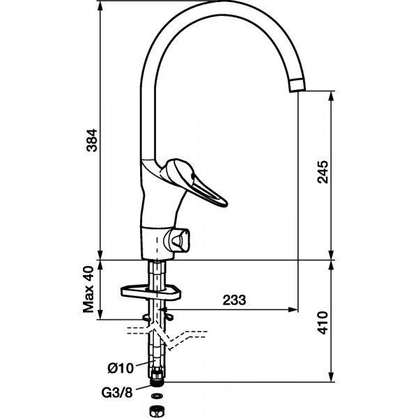 FM Mattsson kjøkkenbatteri 9000E II Krom - 8001-0000 FM Mattsson kjøkkenbatteri 9000E II Krom - 8001-0000