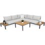 Hjrnesofa Burgos med bord - Gr/lysegr