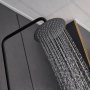 Komplett dusjsett i taket med h�nddusj i avrundet design | Svart