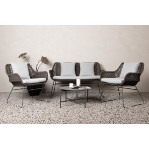 Loungegruppe Gr�/Brun med bord - Davao