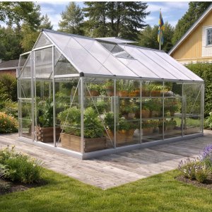 Drivhus Harmony Gardeney 8,7 m� frittst�ende aluminiums-polykarbonat