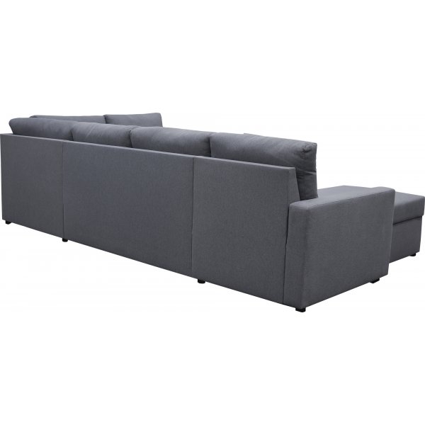 U-formet sovesofa Dream med oppbevaring - 299 cm - m�rkegr�