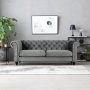 Chesterfield 3-seters sofa 210 cm gr� fl�yel