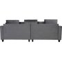 Sofa 250 cm bred m�rkegr� fl�yel 114 cm dyp