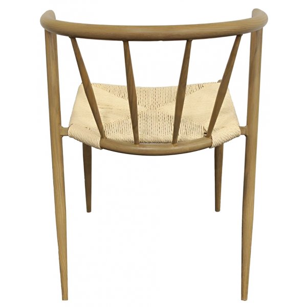 Stilig utestol i eikefinish med tau - Bella