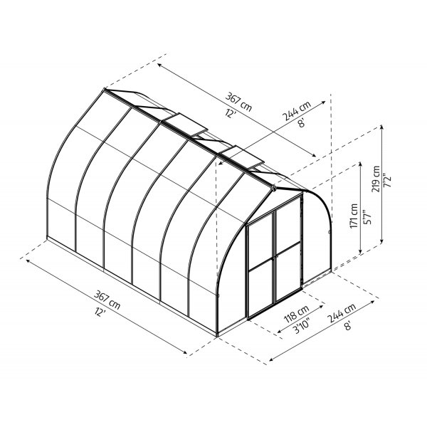 Bella drivhus - 8,9 m + Drivhusrengjring