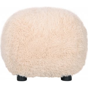 Fluffy puff i beige furry stoff