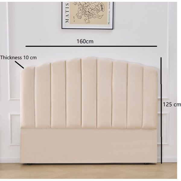 Sengegavl buet beige 160 x 125 cm - Laholm
