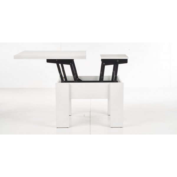 Serafin justerbart salongbord 80-160 x 80 cm - Hvit