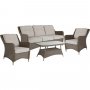 Svan - Loungesett i 4 deler | Naturlig farget kunstrotting