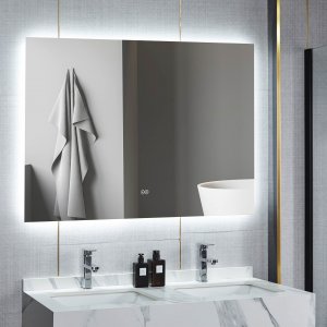 Baderomsspeil 120 x 100 cm med LED-belysning og antidugg