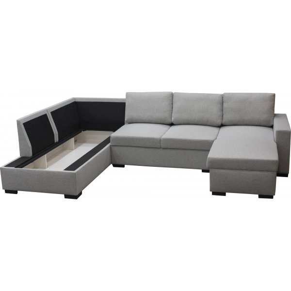 U-sofa Solna med oppbevaring - 309 cm - lys grå U-sofa Solna med oppbevaring - 309 cm - lys grå