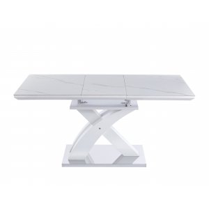 Ingrid spisebord uttrekkbart 120-160 cm - Hvit marmor