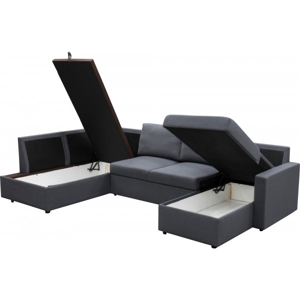 U-sofa sovesofa Tärnö med oppbevaring - 304 cm - mørkegrå U-sofa sovesofa Tärnö med oppbevaring - 304 cm - mørkegrå