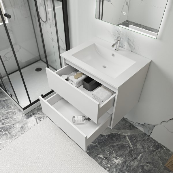 Baderomsmbler Florence 60 cm - Hvit + Toalettpapirholder