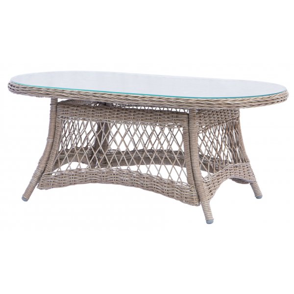 Menton utendørs sofasett - Bord, lenestoler og 3-seters sofa Menton utendørs sofasett - Bord, lenestoler og 3-seters sofa