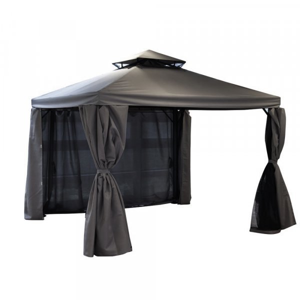 Paviljong 3x3 m aluminium med tak og myggnett - Hagepaviljong Paviljong 3x3 m aluminium med tak og myggnett - Hagepaviljong