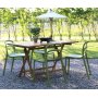 Spisegruppe Salt teak: Klaffbord i teak inkl. 4 stk Nordan stabelbare stoler
