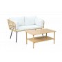 Balkongsett 2-seters sofa med bord + Kompakt loungesett for balkong + Beige