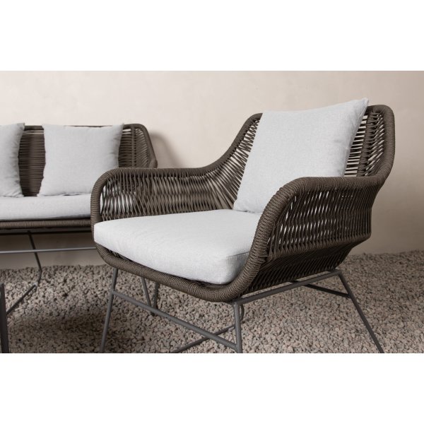 Loungegruppe Gr�/Brun med bord - Davao