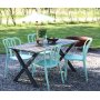 Spisegruppe Scottsdale: 150 cm grtt trebord inkludert 4 stk. stablebare Bally-stoler