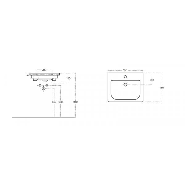 Møbelpakke Instinct 55 - Natural Oak/Svart med speilskap Møbelpakke Instinct 55 - Natural Oak/Svart med speilskap