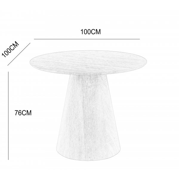 Moi rundt spisebord �100 cm - Eik