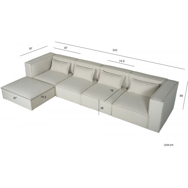 Nees modulsofa - puff - Stone White Nees modulsofa - puff - Stone White