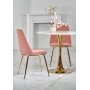 Spisebord rundt �90 cm - Marmorert glass/gull