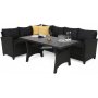 Hjrnesofa Lagos med bord - Mrkegr/gr melert