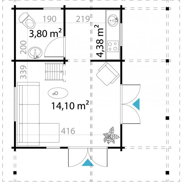 Feriehus Helga B - 26,1 m² Feriehus Helga B - 26,1 m²