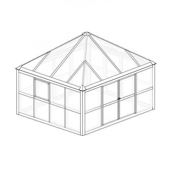 Jupiter drivhus med herdet glass - 8,4 m² + Drivhusrengjøring Jupiter drivhus med herdet glass - 8,4 m² + Drivhusrengjøring