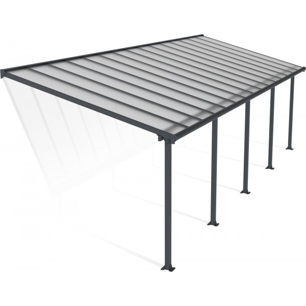 Canopia Olympia Balkongtak i Aluminium 3 x 9 - Mørk grått/klart glass Canopia Olympia Balkongtak i Aluminium 3 x 9 - Mørk grått/klart glass