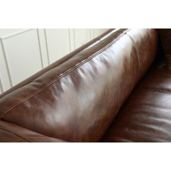 Sofa 3-seter brun vintage PU 198 cm - Heritage Sofa 3-seter brun vintage PU 198 cm - Heritage