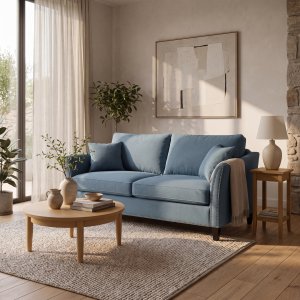 Sofa Liberty 2,5-seter med nagler - Bl�gr�nn
