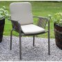 Utestol stabelbar gr� med beige pute - Lincoln