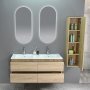 Baderomsmbler Genova - Lyst tre | 120 cm + Toalettpapirholder