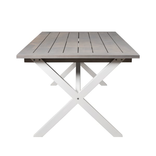 Utebord 220x100 cm Hvit/grå + Møbelpleie Utebord 220x100 cm Hvit/grå + Møbelpleie