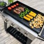 Gassdrevet stekebord 16 kW - 4 rustfrie brennere - Lockhart