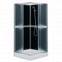 Dusjkabinett 90�90x195 cm | Hvit bakside glass og aluminiumsprofil | Liris