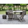 Spisegruppe Salt gr teak: Klaffbord inkl. 4 stk. Salt stoler i gr teak
