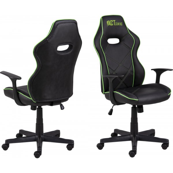 Vayne svart gamingstol med grønne detaljer Vayne svart gamingstol med grønne detaljer