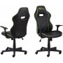 1 Vayne svart gamingstol med grønne detaljer
