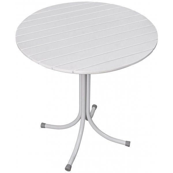 Holm� utebord rundt �70 cm - Hvit